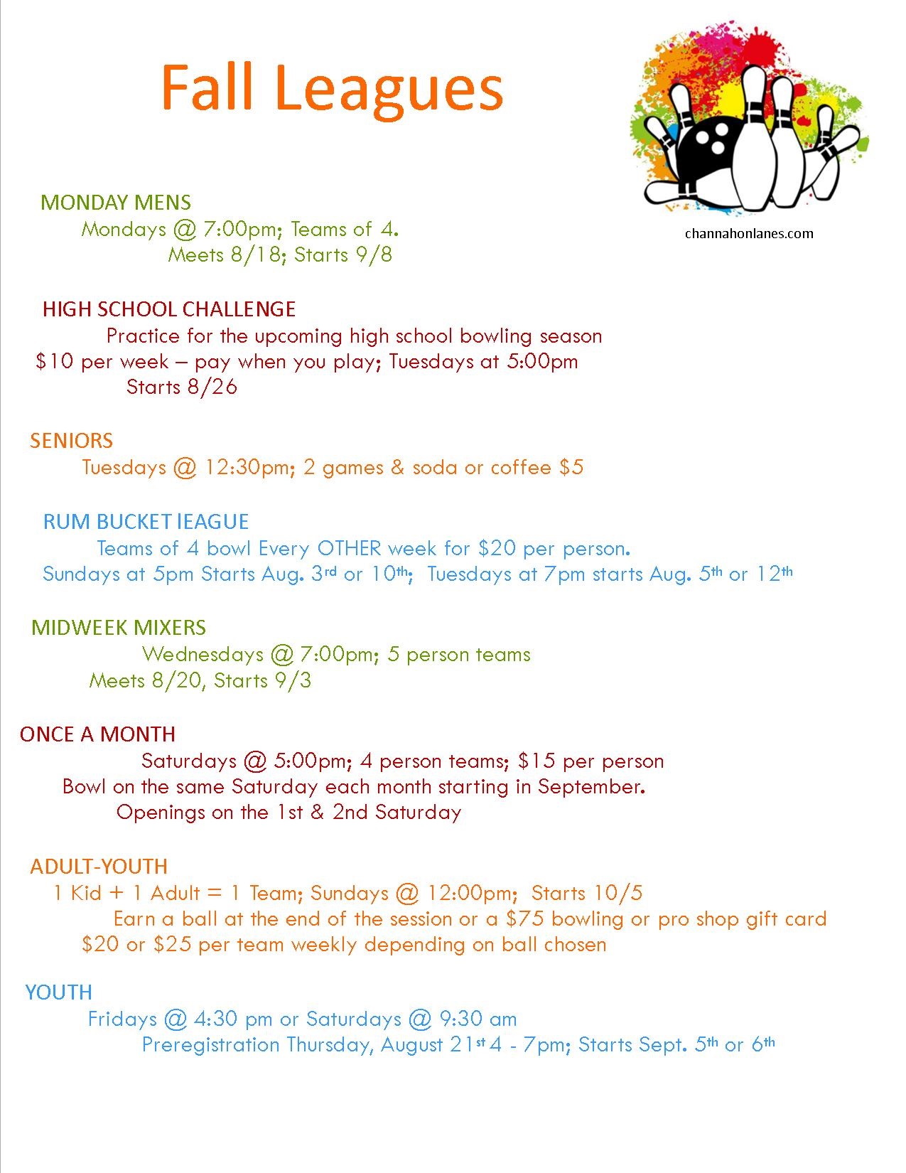 Fall Leagues